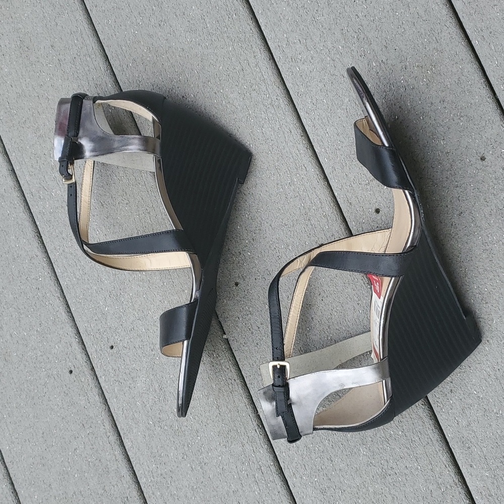 Enzo Angiolini McKinney Open Toe Strappy Wedge Sandals - Picture 7 of 13